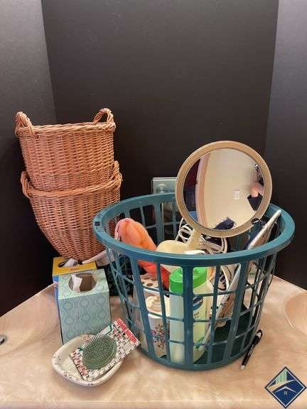 Woven Baskets, Tissues, Scale, Mirror, etc.