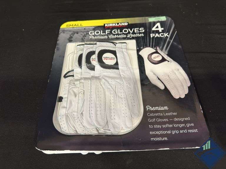 Kirkland Signature Premium Leather Golf Glove for Left Handed - 4-Pack Small