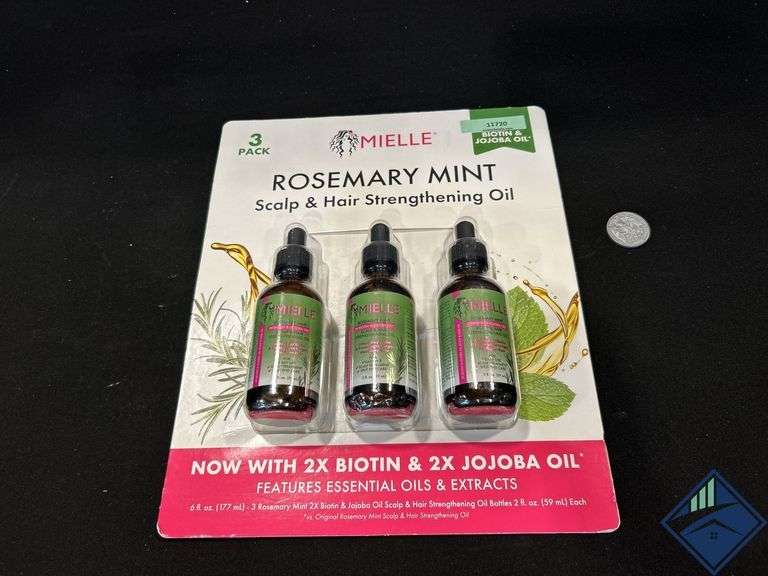 Mielle Organics Rosemary Mint Scalp & Hair Strengthening Oil w/ Biotin (3pk)