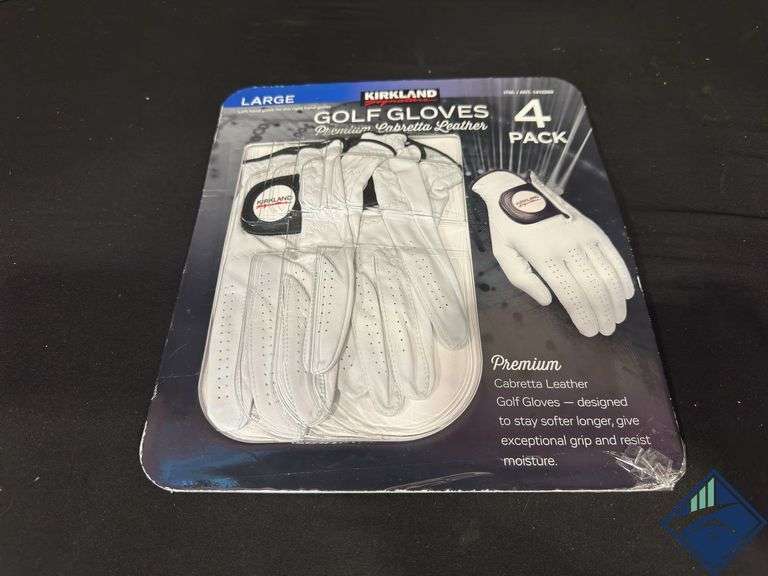 Kirkland Signature Golf Gloves Premium Cabretta Leather  Large (4 Count)