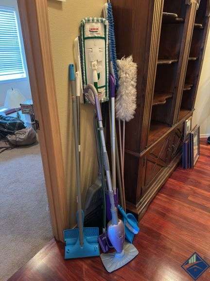 Assortment of Mops, Swiffers, Dusters, etc.