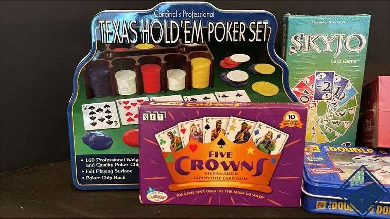Texas Hold’em Poker Set, Words with Friends, Dominos, etc.