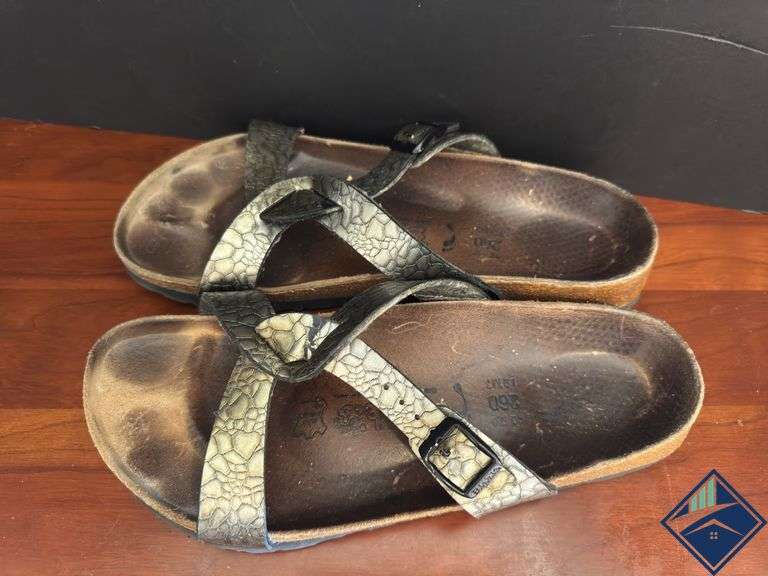 Birki's by Birkenstock Tahiti Two Strap Slip-On Slides, Euro Size 40