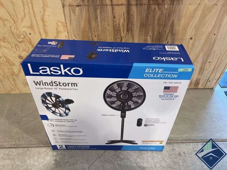 Lasko WindStorm 18" Adjustable Pedestal Fan *NO REMOTE CONTROL, NOISY*
