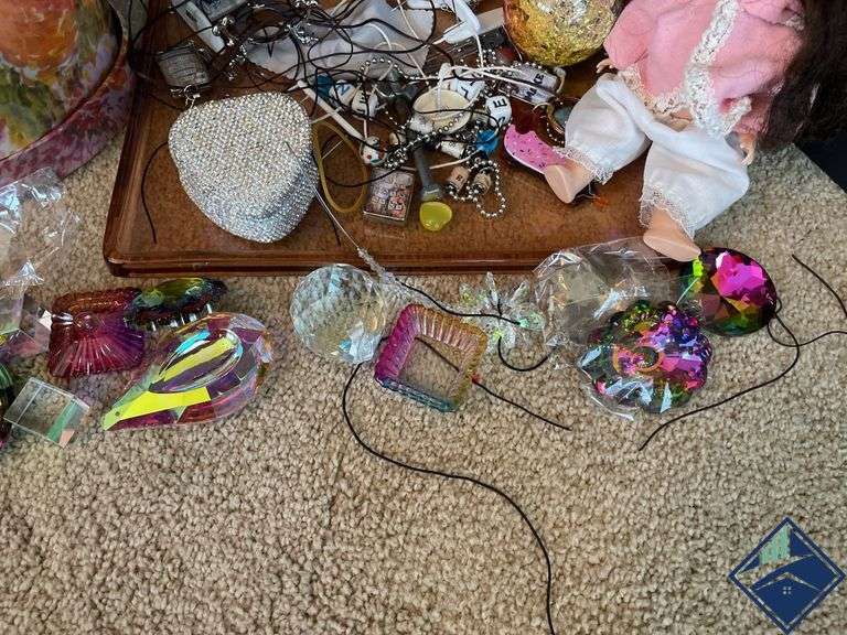 Dress Up Doll, Assortment of Charm Jewelry & Faux Decorative Gems, etc.