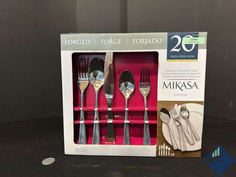 Mikasa Lofton Premium Stainless Steel Forged Satin Flatware Set 20-Piece - Retail: $ 154.99