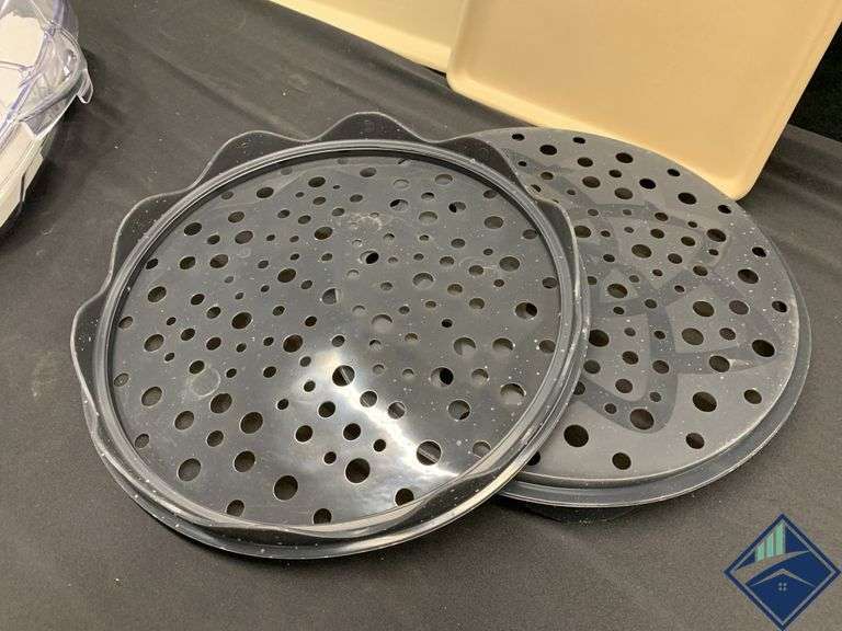 Pampered Chef Stoneware Baking Sheets, Microwave Chip Makers & Square Tray Set