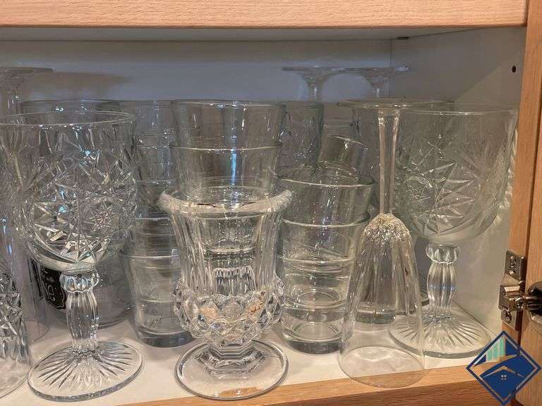 Cut Glass Wine Glasses, Drinking Glasses, etc.