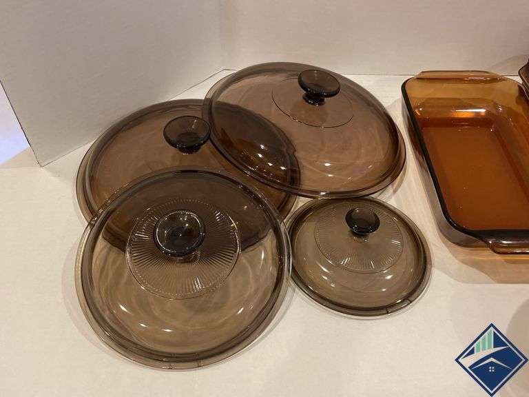 Vintage Brown Casserole Dishes, Cake Pans, etc.