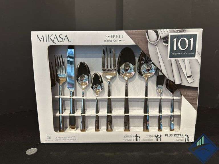 Everett 101 Piece Flatware Set, Service for 12