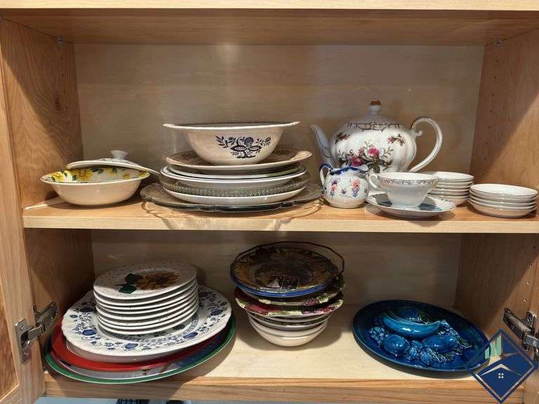 Tea Pot, Blue Heritage Dish, Plates, etc.