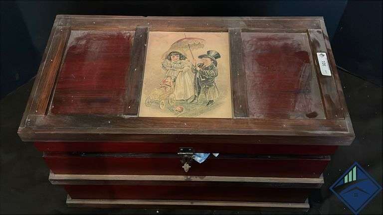 Wooden Chest with Baby Dolls