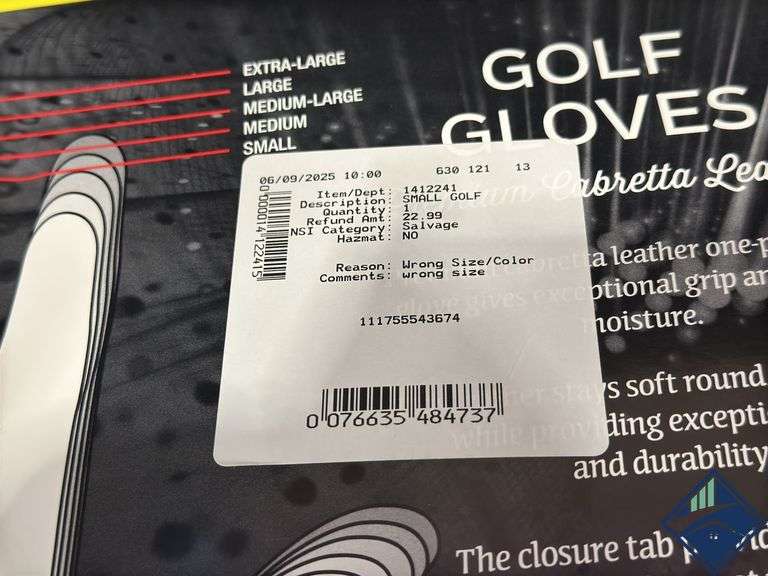 Kirkland Signature Premium Leather Golf Glove for Left Handed - 4-Pack Small