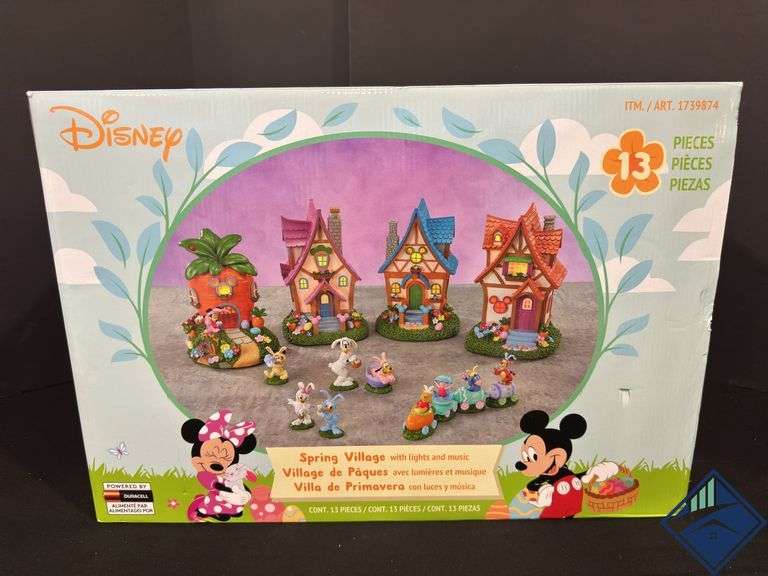 Disney Musical Light-up Spring Village Set  13-Piece, Easter, Holiday Set - Retail: $ 79.99