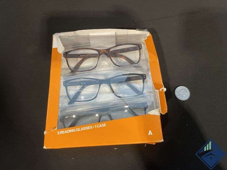 Design Optics Foster Grant Kiersey Plastic Square Reading Glasses 3 Pack +1.25 - Mixed Condition