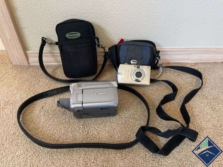 Canon Powershot SD550 Digital Camera & Digital Video Camcorder NTSC ELURA 100 w/ Cases