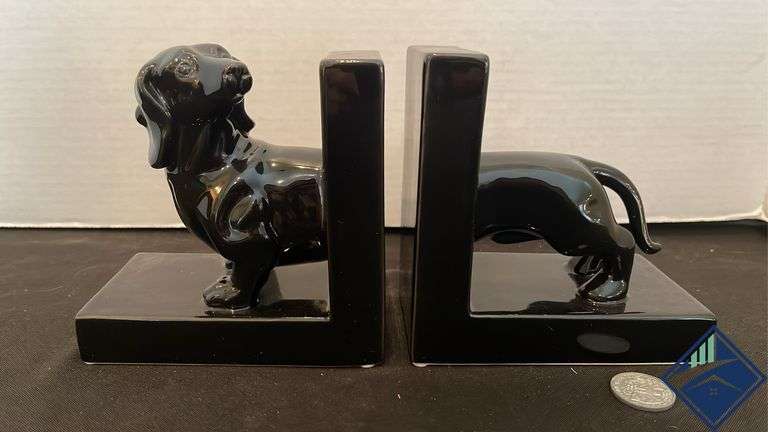 Ceramic Dog Bookends