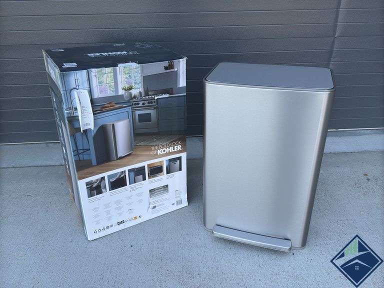 Kohler Stainless Steel Step Trash Can  - Retail: $ $79.99  - Used
