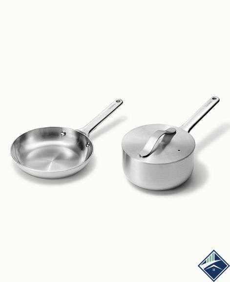 Caraway Home Mini Fry Pan and Sauce Pan Stainless Steel Set of 2 - Retail: $ 679.00