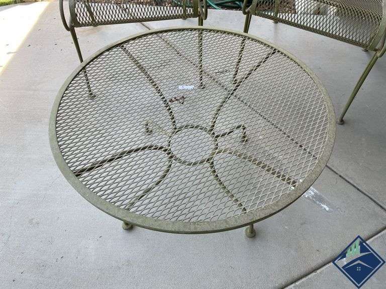 Metal Patio Chairs with Coffee Table