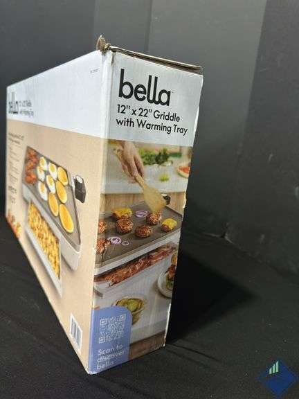Bella 12" X 22" XL Griddle with Warming Tray