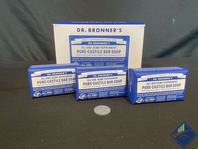 Dr Bronner's Pure Castille Peppermint Bar Soap - Mixed Condition
