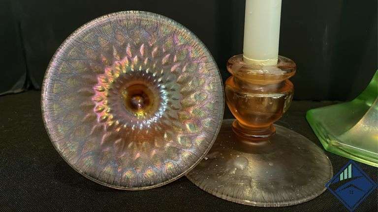 Uranium Glass Candle Holders & Candles
