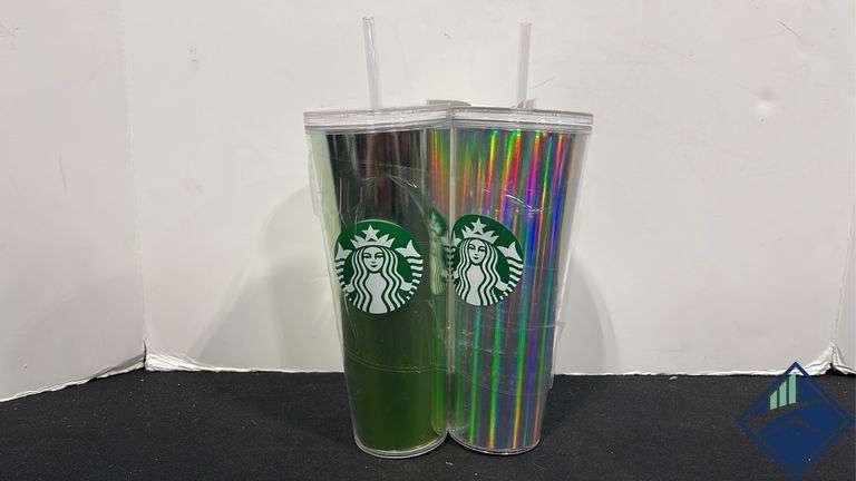 24oz Starbucks Tumbler Set with Iced Coffee K-Cups - Used