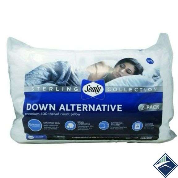 Sealy Sterling Collection Down Alternative Pillows 400 Thread Queen - 2 Pack