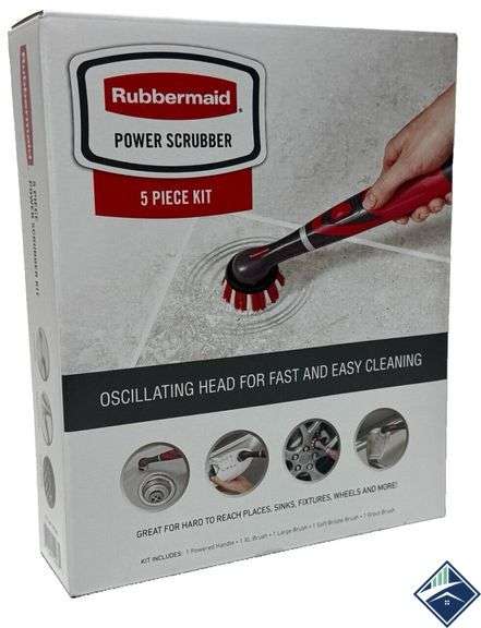 Rubbermaid Power Scrubber w/ 4 Osscilation Heads - Battery Powered - 5 Piece Kit - Like New - Like N