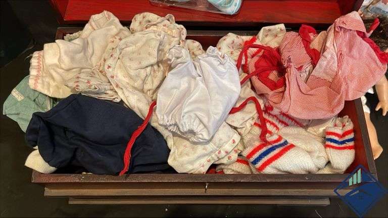 Wooden Chest with Baby Dolls