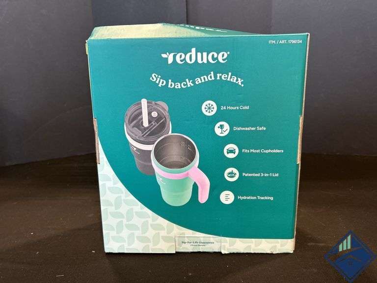 Reduce Cold1 24 Fluid Ounce Mug  2 Pack (White/Black)