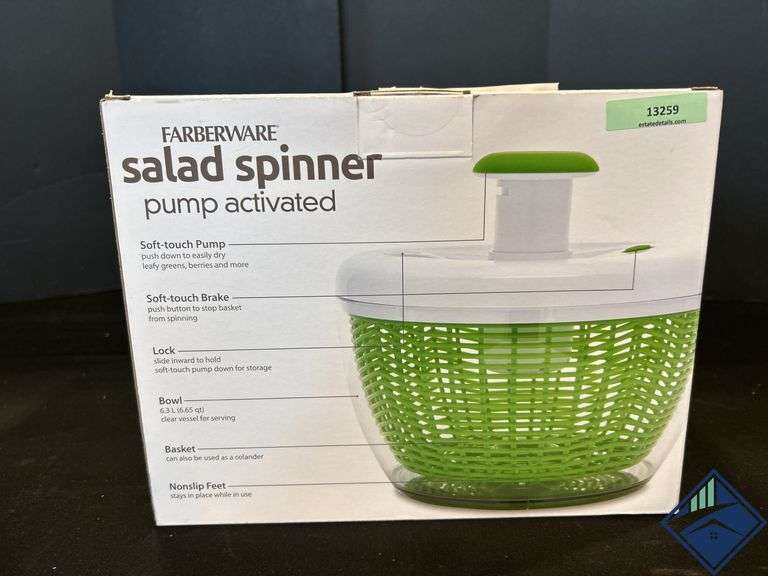 Farberware Pro Pump Salad Spinner with Bowl, Colander & Built in Draining System
