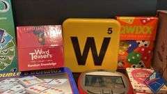 Texas Hold’em Poker Set, Words with Friends, Dominos, etc.