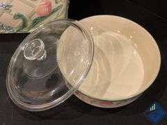 Pfaltzgraff Garden Party Casserole Dishes & Bread Container