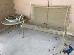 Patio Bench with Coffee Table