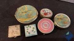 Vintage Pocket Mirror, Spoons & Pill Boxes