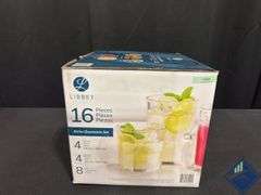 Libbey 16-Piece Atria Glassware Set *missing some lids*