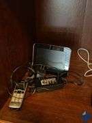 Wooden Computer Desk Armoire with Dell Monitor & Printer