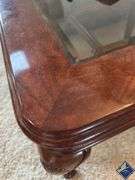 Hand Carved Glass Top End Table