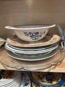 Tea Pot, Blue Heritage Dish, Plates, etc.