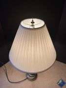 Brass Table Lamp with Pleated Shade