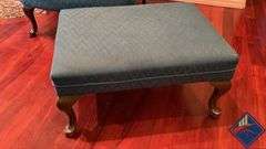 Green Wingback Armchair with Footrest
