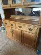Lighted Glass Shelf Hutch with Grapevines