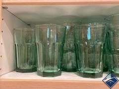 Green Glass Water Goblets & Glasses