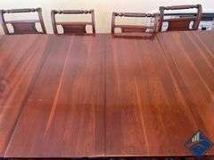 Vintage Cherry Dining Table with 2 Leaves & 7 Chairs