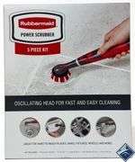 Rubbermaid Power Scrubber w/ 4 Osscilation Heads - Battery Powered - 5 Piece Kit - Like New - Like N