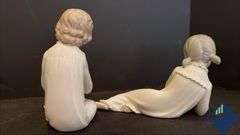 Vintage Zaphir Porcelain Kissing & Reading Children Figurines