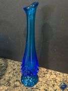 Blue Hobnail Baskets & Vase
