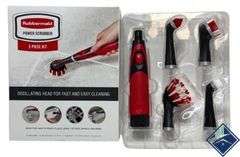 Rubbermaid Power Scrubber w/ 4 Osscilation Heads - Battery Powered - 5 Piece Kit - Like New - Like N